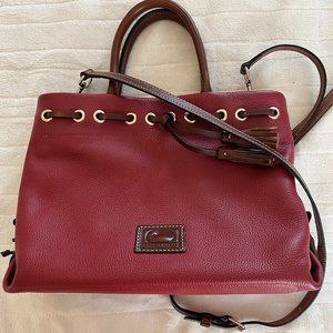 Dooney and Bourke Leather Pebble Tassel Purse - Red